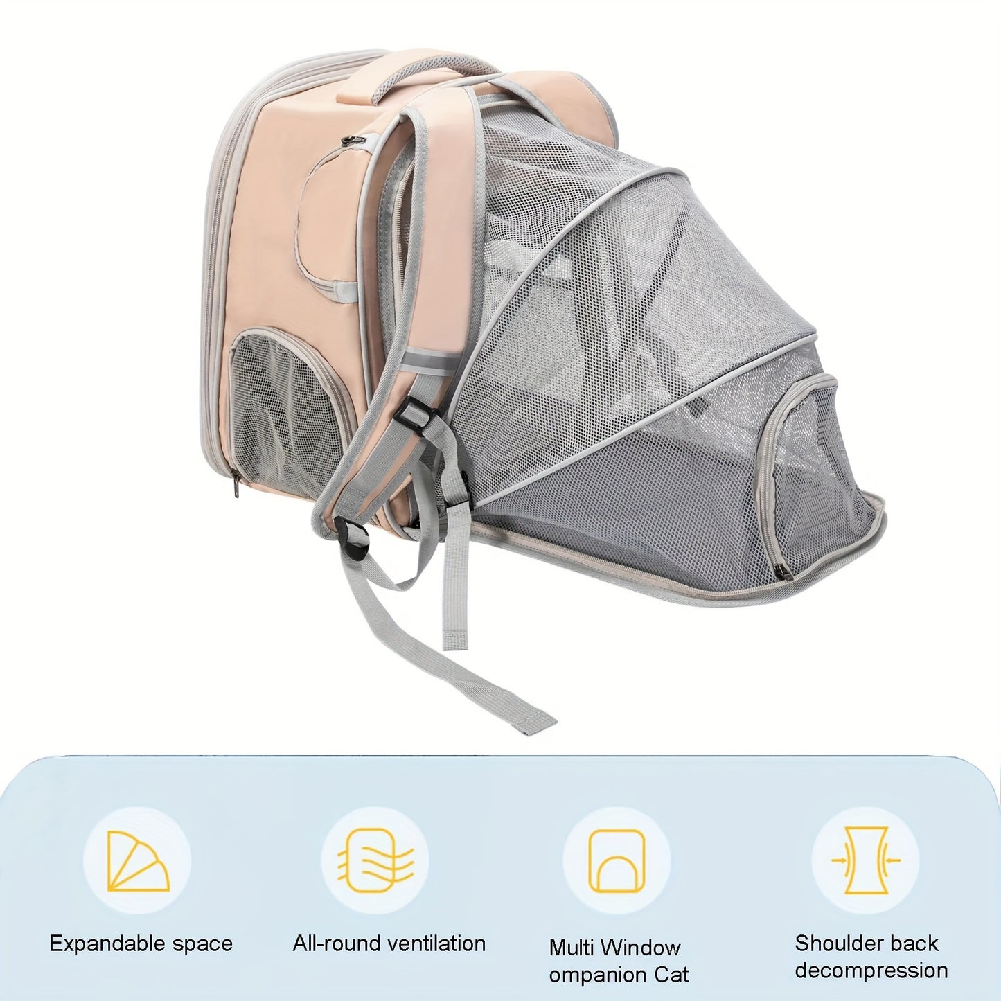 Spacious Expandable Pet Carrier Backpack