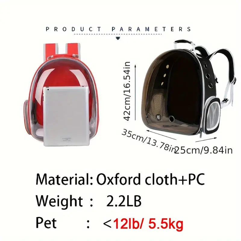 Breathable Transparent Space Capsule Cat Backpack